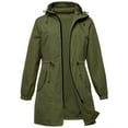 thumbnail image 7 of Women's Plus Size Long Waterproof Rain Jacket, Lightweight Hooded Windbreaker, Casual Outdoor Hiking Coat, Foldable Raincoat for Travel, All Season Rainwear, Packable Rain Jacket Green XXL, 7 of 7