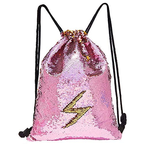 pink drawstring backpack