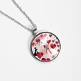thumbnail image 4 of LOVE Elegant Glass Circular Pendant Necklace - Handcrafted Jewelry for Women, 4 of 5