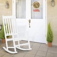 thumbnail image 2 of White Wooden Rocking Chair 68.5 * 86 * 115cm Outdoor Patio Balcony Rocking Chair Garden Leisure Rocking Chair, 2 of 8