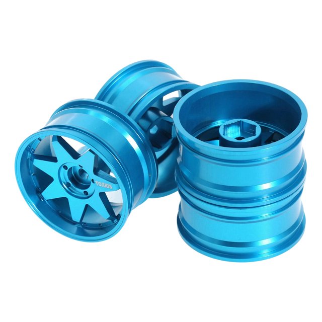 Bujes de ruedas para derrape, neumáticos para coches RC, conjunto de repuesto directo, accesorios para modelos RC Azul