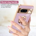 thumbnail image 4 of Compatible with Google Pixel 8 Case with Ring Holder Black, Aesthetic Slim Google Pixel 8 Phone Case Silicone Soft Cover Shockproof Luxury with Kickstand (Purple), 4 of 14