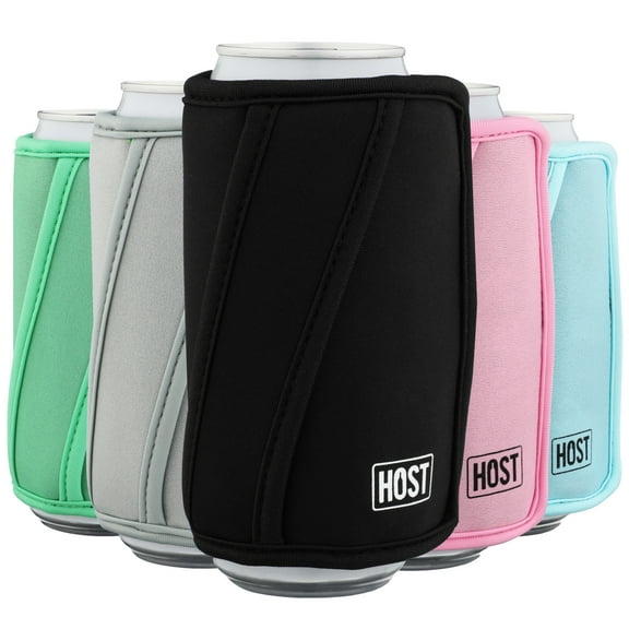 Host Insta-Chill Slim Can Sleeve for Beer, Soda, Seltzer, Juice Cans, Black