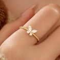 thumbnail image 4 of CZ Butterfly Ring for Women 925 Sterling Silver Cool Cute Simple Promise Rings 14K Gold Plated Dainty Trendy Stackable Minimalist Wedding Band Ring to Daughter Mom Christmas Wedding Ideal Gift, 4 of 6