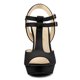 thumbnail image 2 of Sandalias Talón De Bloque Con Plataforma T Correa Dedo Abierto Del Pie Para Mujeres - Negro/US 8, EU 39, 2 of 7