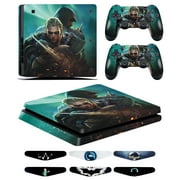 GameXcel Vinyl Decal Protective Cover Wrap Sticker for Sony PS4 Slim Console and Wireless Controller(Assassin's Creed Valhalla)