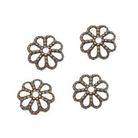 Antiqued Brass Openwork Beaded Daisy Bead Caps 1.5mm x 7mm (50)