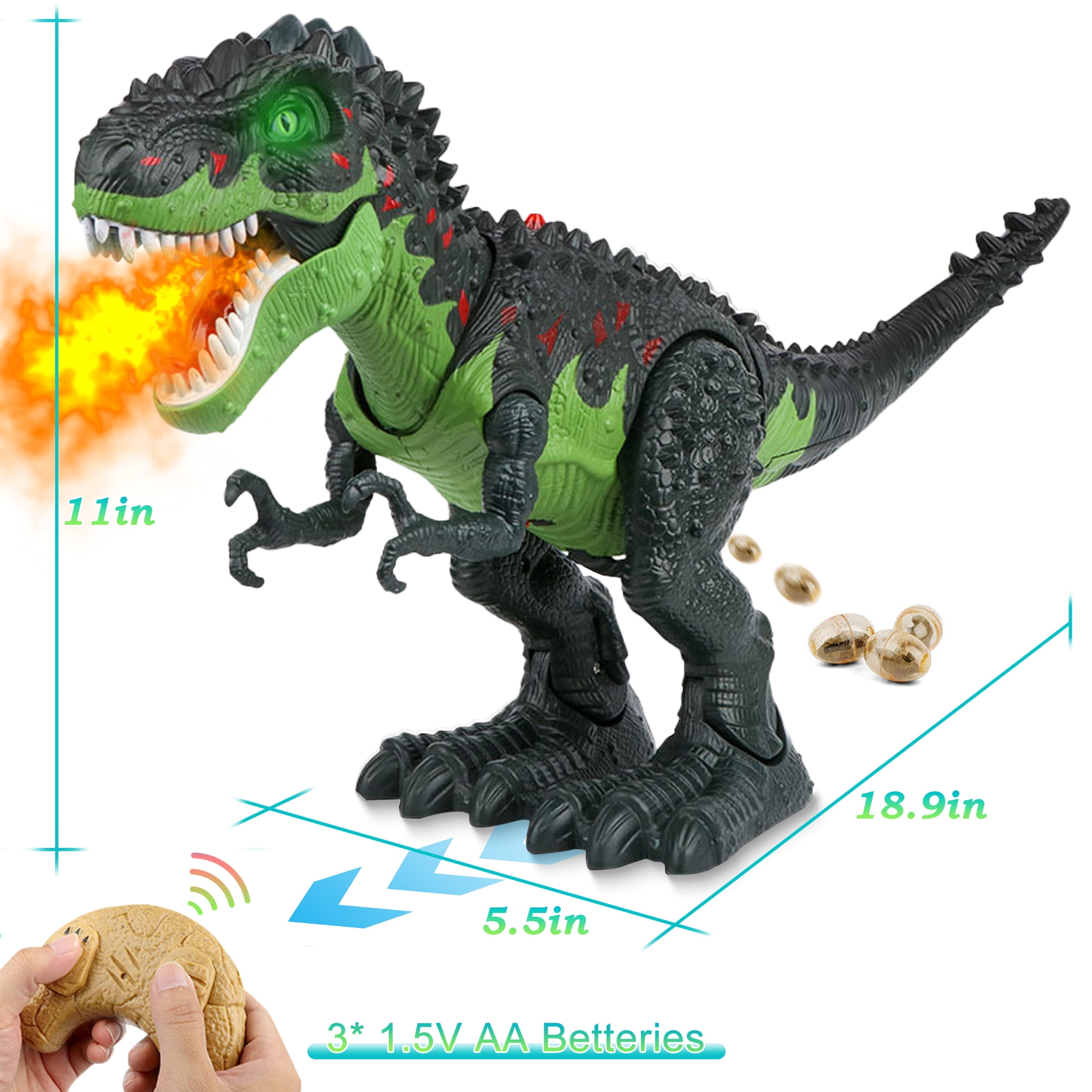 UUGEE Remote Control Dinosaur Toys for Boys Kids, 2.4G RC Dinosaur T-Rex Robot with Spray Light Sound, Walking Dinosaur Laying Eggs Boy Toys Age 3 4 5 6 7 8+ Year Old Christmas Birthday Gifts