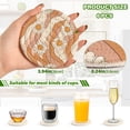 thumbnail image 3 of Haosy Set of 6 Drink Woven Coaster with Holder Heat Resistant Non-Slip Bar Coasters 4 Inches Orange and White Striped Daisy, 3 of 7