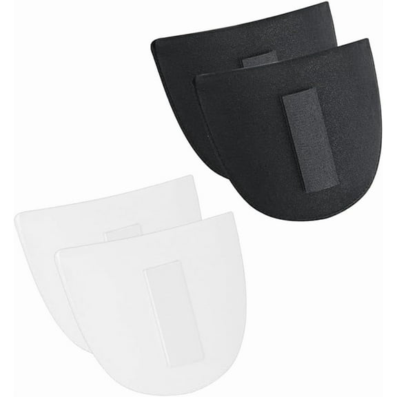 2 Pairs 4Pcs Men Suit Shoulder Pads Half Round White Black Self Adhesive Sponge Foam Breathable Sewing Enhancer Covered Pad Tapes