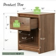 thumbnail image 2 of Gymax Nightstand with Drawer Storage Shelf Wooden End Side Table Bedroom Brown, 2 of 10