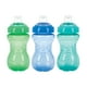 thumbnail image 1 of Nuby Paquete de 3 vasos para sorber para niños pequeños sin derrames, vasos para niños pequeños a prueba de derrames con agarre fácil y firme, azul, aguamarina, verde, 1 of 5