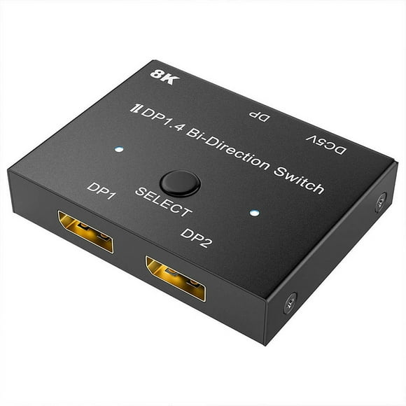Display Port Switch 8k Dp Two Way Manual Splitter Dual Monitor Switch 1.4
