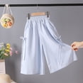 thumbnail image 4 of Gubotare Baby Bottoms Boy Toddlers and Baby Girls' Cotton Linen Wide Leg Pull-on Pant with Ruffles 1T 2T (Light Blue,1-2 Years), 4 of 4