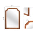 thumbnail image 4 of YIQMI 20x30 inch French Style Rounded Corner MDF Wood Mirror Medium Brown Wall Mirror for Bedroom, Living Room, 4 of 11