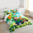 thumbnail image 3 of Feelyou Cute Green Gnome Full Size Comforter Sets, Lucky Shamrock Leaf Bedding Comforter Set, Happy St. Patrick's Day Reversible Bedding Sets, Breathable Home Decor, 3-Piece, 3 of 8