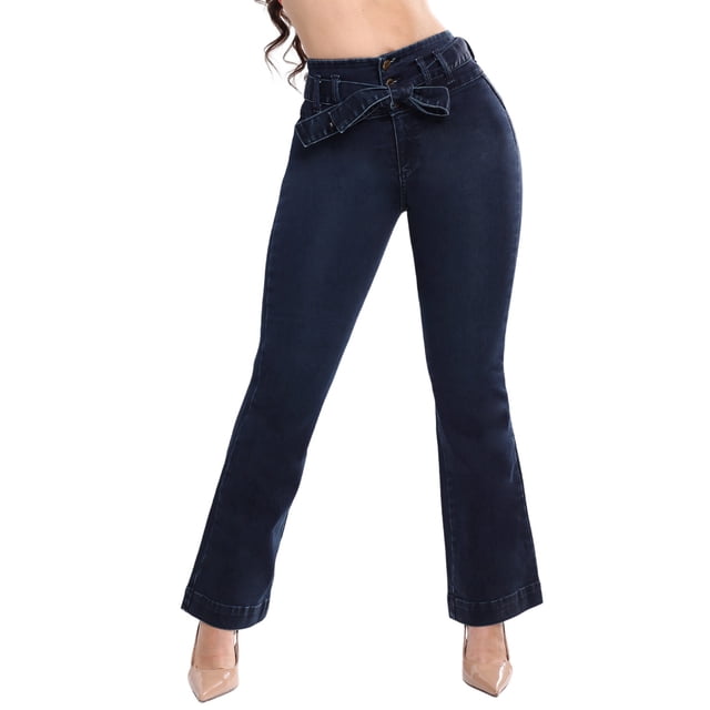 Pantalón Boot Cut Savi Jeans Mujer Tiro Alto Mezclilla Azul