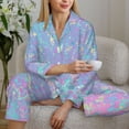 thumbnail image 6 of Lsque Fantasy Gradient Pattern Long Sleeve Pajama Set for Women - Soft 2-Piece Sleepwear and Loungewear Set with Pockets, Comfy Nightwear-Small, 6 of 7