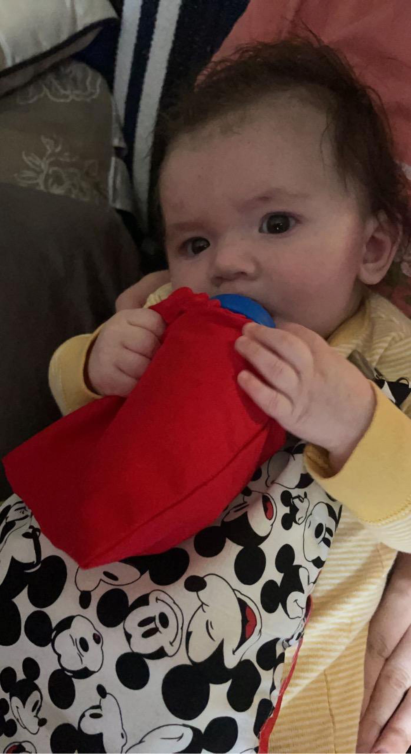 The Bottle Bib -Hands Free Feeding.  Accelerate Baby's Feeding Independence.  Keep Baby  Bottles, Food Pouches and Training Cups, From Falling Onto Dirty Surfaces!  Unisex Patterned Baby Feeding Bib.