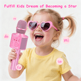 thumbnail image 6 of BONAOK  Wireless Karaoke Microphone, Portable Karaoke Machine with LED Lights, Bluetooth Microphone Singing Gift for Kids Adults, Q37 Pink, 6 of 13
