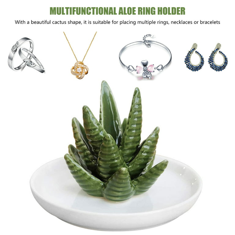 Cute Ceramic Cactus Ring Holder Jewelry Holder Trinket Tray Ring