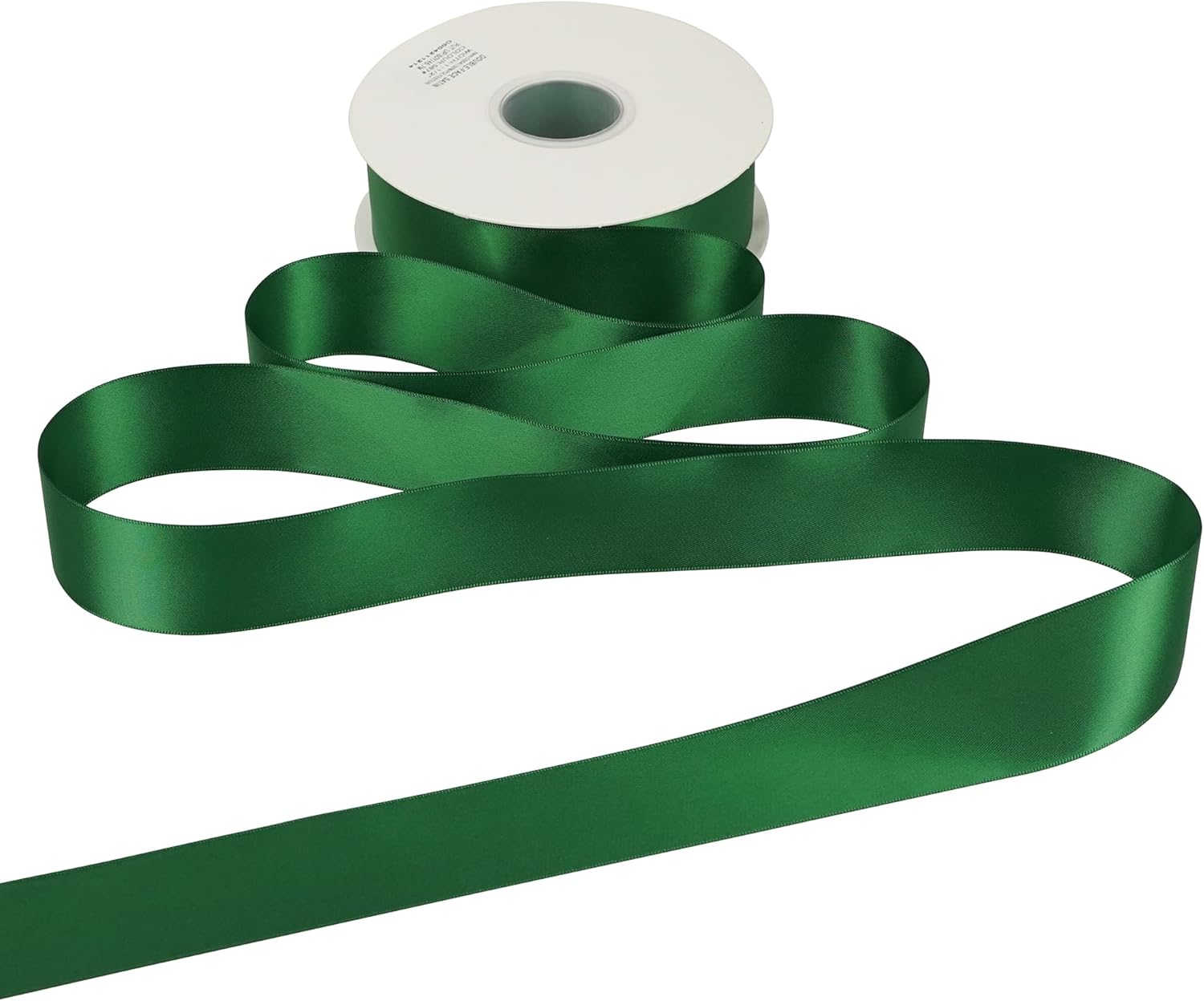 1-1/2 inch Double Face Satin Ribbon, Polyester Forest Green Ribbon 50 Yards Per Roll for Gift Wrapping Bows Making Floral Bouquet Christmas Tree Decor Party Favor and Craft Supplies