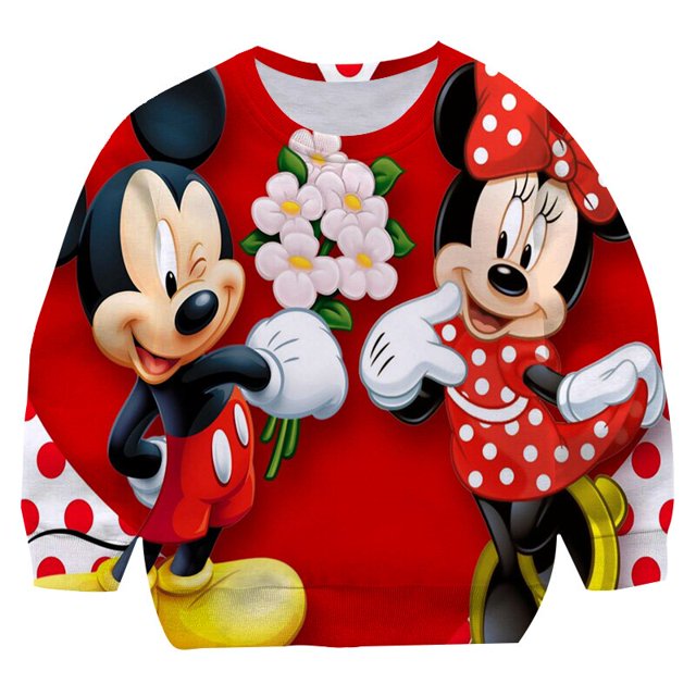 Moda Mickey Mouse sudaderas niños niñas otoño Minnie sudaderas con capucha camisetas de manga larga adolescente suelta dibujos animados estampado ropa 6M Gao Jinjia LED