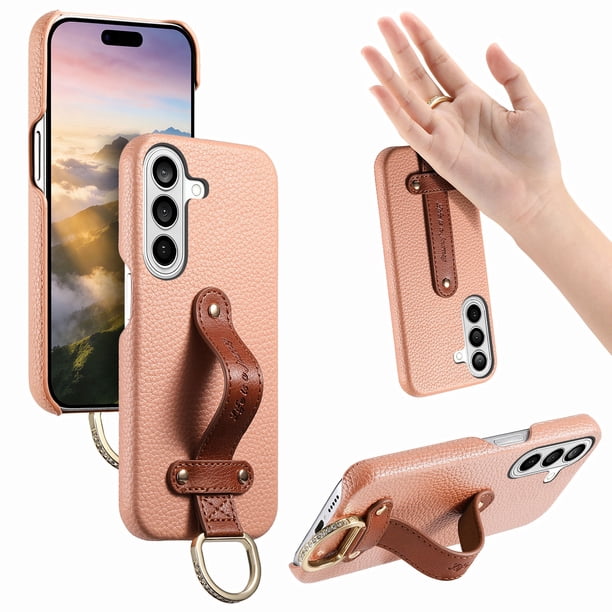 Funda FOXDOCK para Samsung Galaxy S26 con soporte ajustable, anillo de anclaje y protección avanzada-rosa