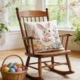thumbnail image 6 of AuroraX Embroidered Easter Throw Pillow Covers 18x18 Inch Farmhouse Plush Velvet Outdoor Square Eggs Bunny Rabbits Floral Decorative Pillow Covers Spring Cushion Case for Couch Sofa Bench, 6 of 6
