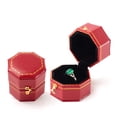 thumbnail image 4 of Minnieouse Caja Anillo Geométrico Cajas creativas Joyas de cuero Estuche creativo Organizar Titular Bandeja Accesorios Boda Mujeres Ropa, zapatos y accesorios Miscelánea Rojo, 4 of 6