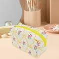 thumbnail image 6 of Unique Bargains 1 Pc Cartoon Print Bow Rose Style Drawstring Makeup Bag for Vacation Yellow Polyester, 6 of 6