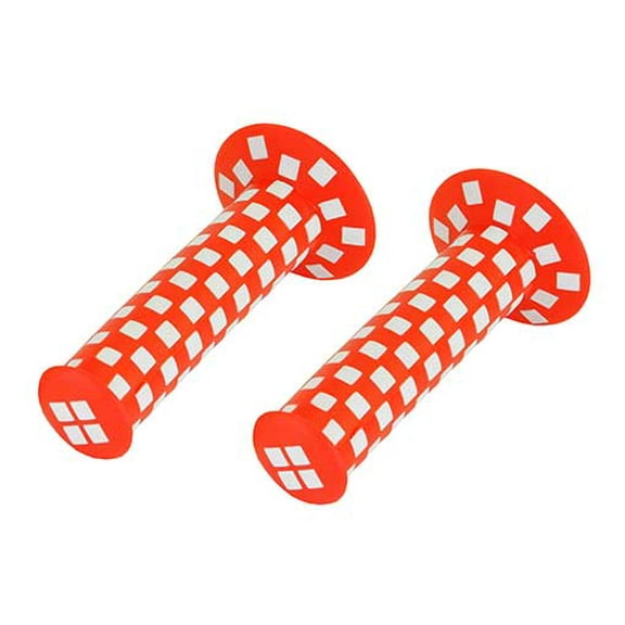 Red White Checkered Bike Grips 7/8 long 124mm. Bicycle grips.