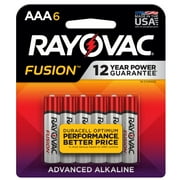 Rayovac Fusion AAA Batteries (6 Pack), Triple A Alkaline Batteries