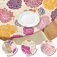 thumbnail image 4 of Pioneer Flower Floral Print Pattern Round Fitted Tablecloth with Elastic Edge,Dining Table Cover Waterproof,Outdoor Round Tablecloth for Camping,Dining,Indoor and Outdoor, 4 of 7