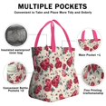 thumbnail image 3 of Pioneer Flower Floral Print Pattern Drawstring Lunch Bag Women - Drawstring Lunch Bag Insulated for Work Office - Stain-Resistant Large Lunchbags for Women with Multi-Pockets, 3 of 6