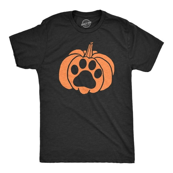 Mens Pumpkin Paw T Shirt Funny Halloween Jack-O-Lantern Pet Puppy Animal Lover Novelty Tee Graphic Tees