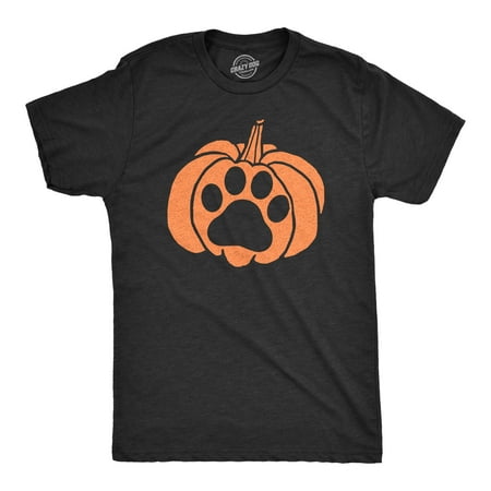 Mens Pumpkin Paw Tshirt Funny Halloween Jack-O-Lantern Pet Puppy Animal  Lover Novelty Tee (Heather Black) - 5XL | Walmart Canada