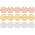 thumbnail image 1 of 15 Uds. Etiqueta redonda en blanco de acero inoxidable con estampado de etiquetas en blanco, colgantes redondos planos para bricolaje, 1 of 5