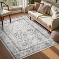 thumbnail image 1 of Rugs for Living Room Area Rug Carpet x Vintage Living Room Rugs for Bedrooms Machine Washable Rug for Dining Room Nusery Floral Distressed Grey Rug, 1 of 7