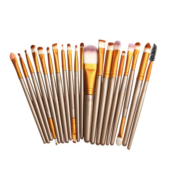 Set de brochas de maquillaje HUOGUO, 20 unidades, base y delineador de cejas