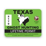 Texas Ghost Hunting Permit Sticker Decal - Self Adhesive Vinyl - Weatherproof - Made in USA - canada paranormal hunter ghosts hunters tx