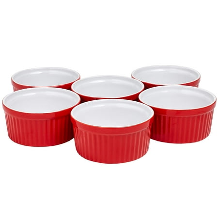 

Bruntmor Ceramic Ramekins Souffle Dishes Ramekins - 8 Ounce For Souffle Creme