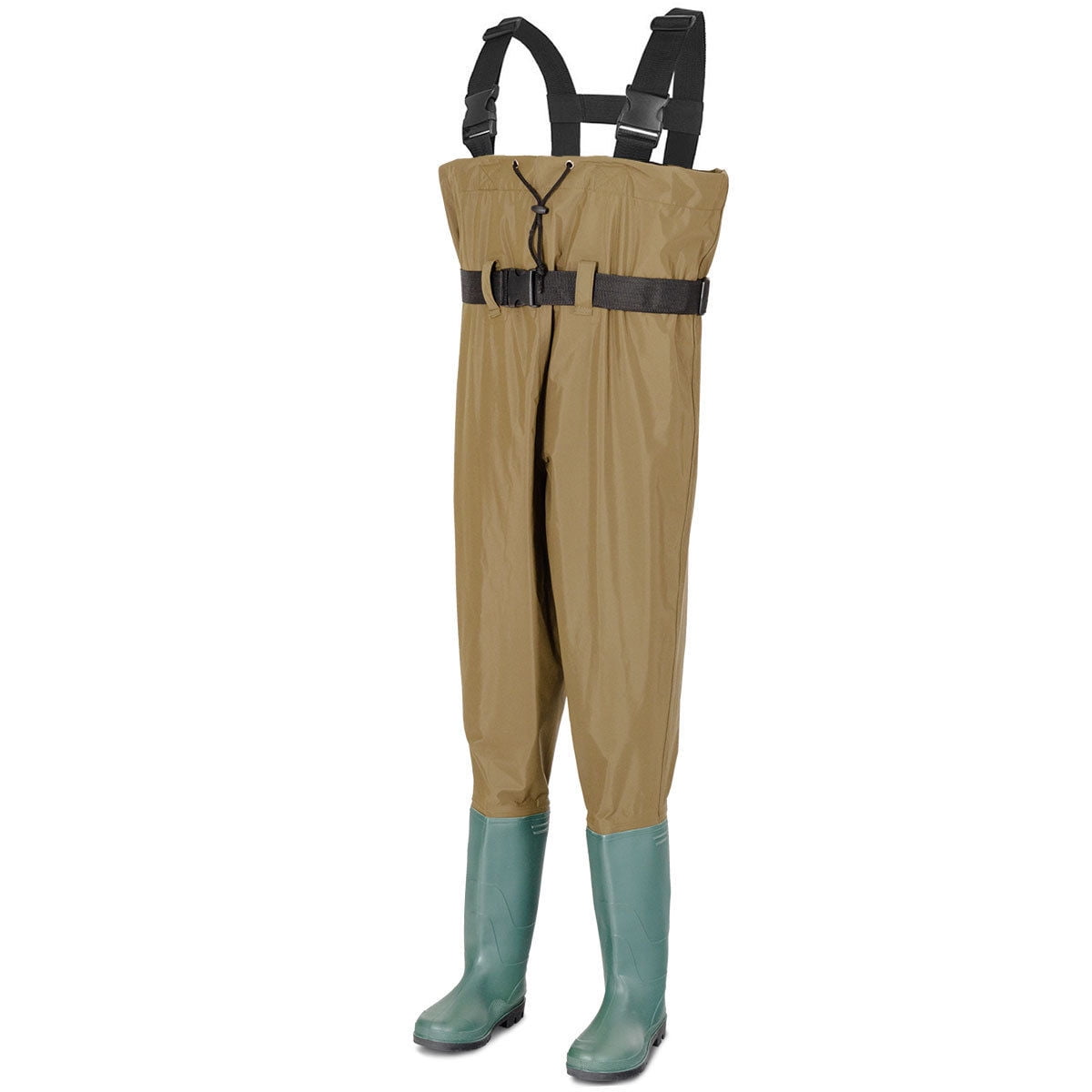 Costway Waterproof Bootfoot Chest Waders Nylon PVC Cleated Fishing