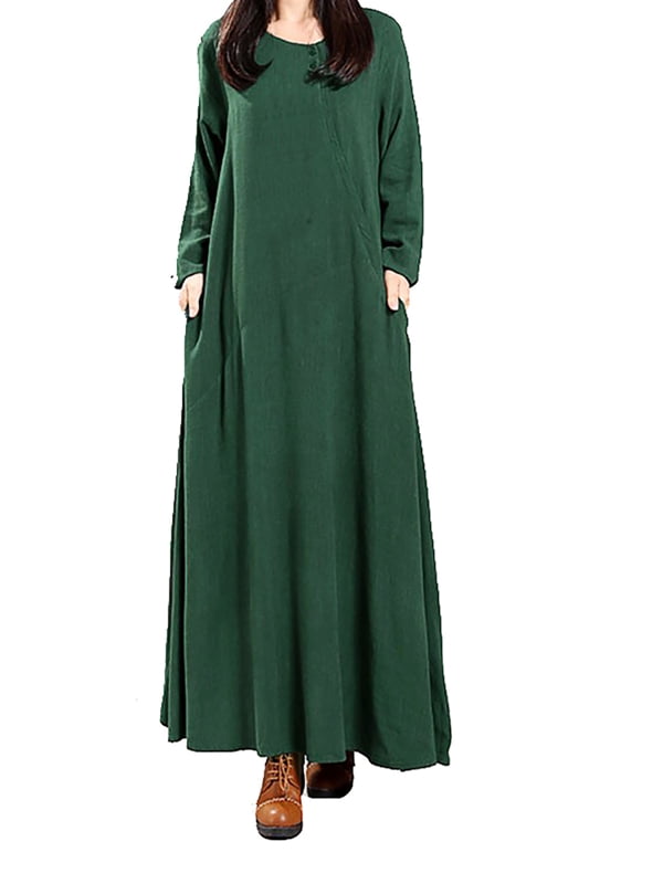 cotton long sleeve maxi dresses