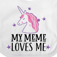 thumbnail image 4 of Inktastic My Meme Loves Me Girl Unicorn Girls Baby Bib, 4 of 4
