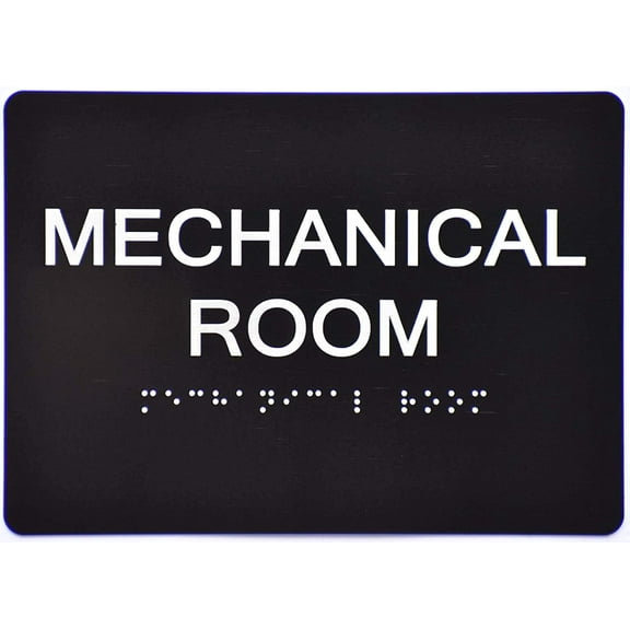 Mechanical Room Sign - Black (Aluminium, Black/Silver,Size 5x7) The Sensation line