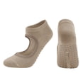 thumbnail image 4 of Beige Socks Ladies' Solid Color Backless Grip Socks Yoga Ankle Sports Socks Ladies' Anti Slip Slippers Socks, 4 of 4