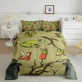 thumbnail image 2 of Erosebridal Cartoon Frog Bedding Sets Full With Comforter,Botanical Mushroom Duvet Insert,Branches Room Decorative,Lightweight,3 Pieces, 2 of 8