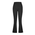 thumbnail image 3 of CQONEPT Womens Fleece Lined Yoga Pants Tummy Control Casual Dress Pants Flared Business Work Fall Winter Trousers Black M, 3 of 6