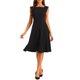 thumbnail image 1 of Vestido sin mangas de corte ajustado para mujer INSPIRE CHIC, con cuello barco, casual y de oficina, color negro, 1 of 6